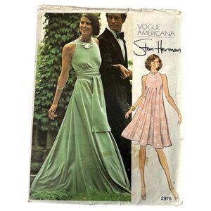 70s Vogue 2976 Sewing Pattern Size12 Stan Herman pull Over Tent Dress Uncut VTG